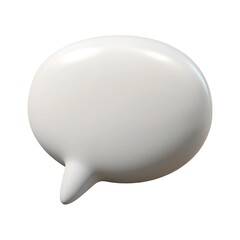 A white speech bubble on a white background, blending seamlessly together