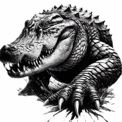 Tribal Alligator Tattoo Design  Vector Illustration