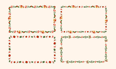 Frames collection for christmas season celebration, christmas wreath concept