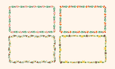 Frames collection for christmas season celebration, christmas wreath concept