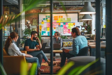 Collaborative Meeting in a Modern Office