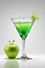 A fresh and delicious looking green apple cocktail