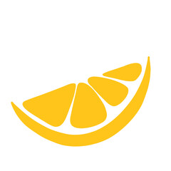 Lemon slice illustration in bright yellow.