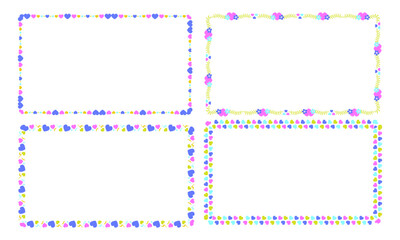 Hand drawn halloween frames template design collection on white