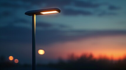 Street lighting: lanterns on poles at night.