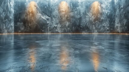 Fototapeta premium Empty space of Polished concrete floor clean condition and space for industry product display or industry background.