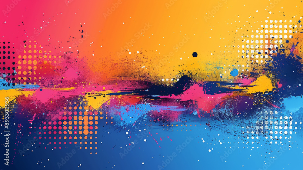Fototapete typography design a blank colorful pop art background.generative ai