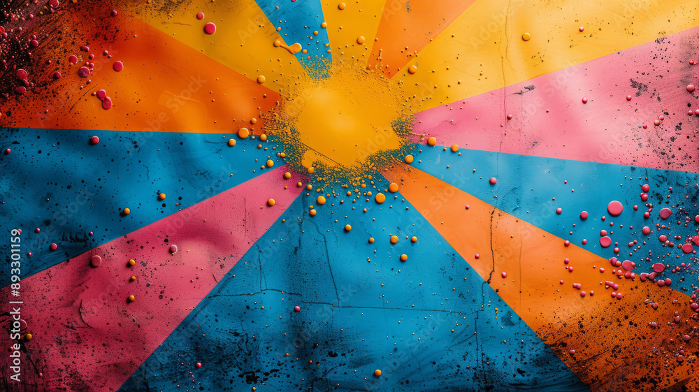 Fototapete typography design a blank colorful pop art background.generative ai