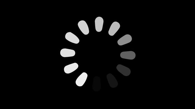 loading animation loop. icon buffering on alpha background. transparent background
