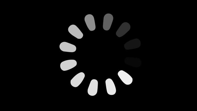 loading animation loop. icon buffering on alpha background. transparent background
