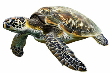 Obraz premium High-resolution image of a sea turtle swimming. Perfect for marine life, oceanic themes, and wildlife photography stock photos.