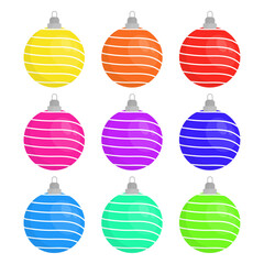 Hand drawn christmas ball ornament, Christmas ball decoration collection