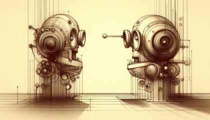 Tech Talk: Sketch Art of Robots Engaging in Dialogue