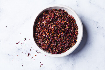 Dried spice sumac - popular ingredient in Middle Eastern cuisine.