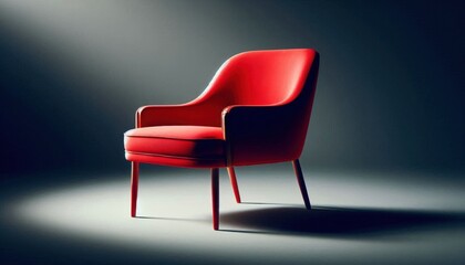 Obraz premium Minimalist Design: Red Chair on Pure White