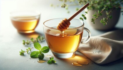 a cup of honey drinks