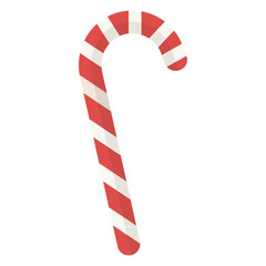 Caramel cane illustration of candy cane Lollipop in flat style xmas on white