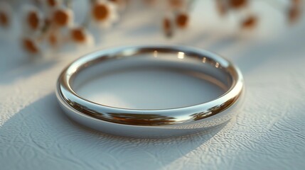 Silver ring in a minimalist style.