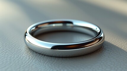 Elegant silver ring on a simple background.