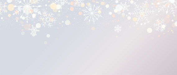 Elegant winter snowflake background vector illustration. Decorative snowflake and snowfall on light blue background. Design suitable for invitation card, greeting, wallpaper, poster, banner.