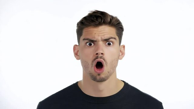 Surprised Man with Shocked Expression with Ai generated.
