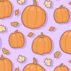 pumpkin cute seamless pattern illustration