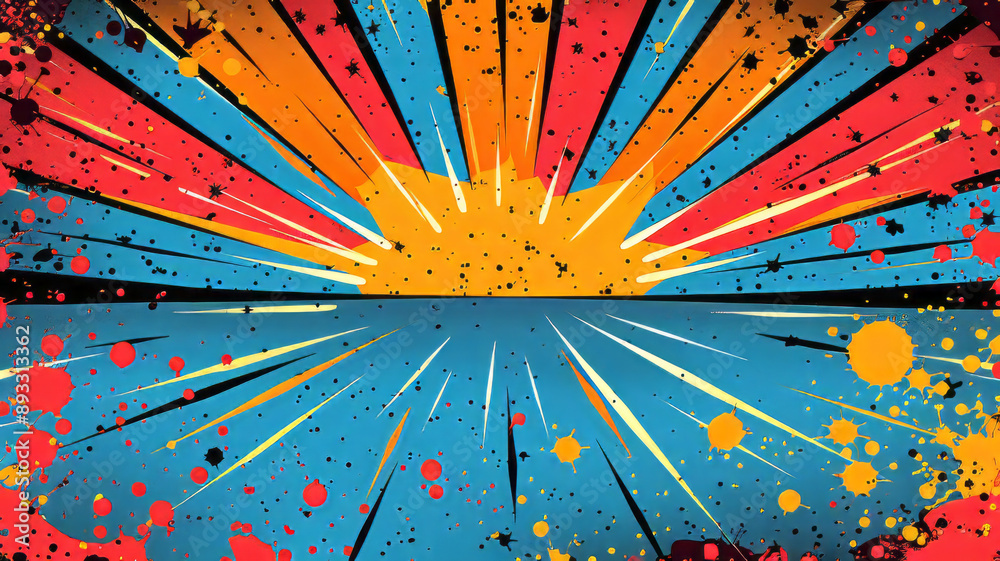 Fototapete typography design a blank colorful pop art background.generative ai