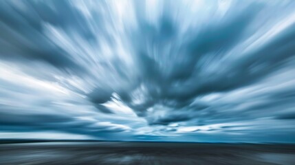 blurred motion dramatic sky