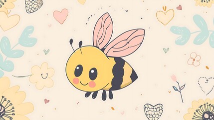 Charming Hand-Drawn Bee Icon