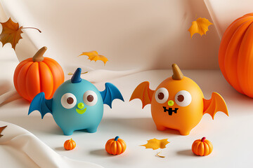 楽しいハロウィンのモンスターたち-7