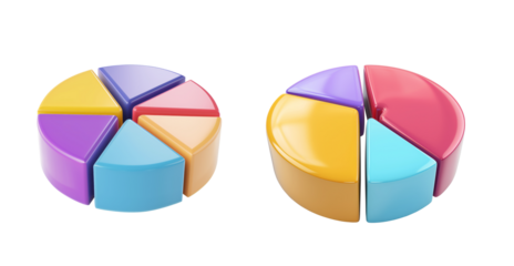 3d asset allocation on transparent background