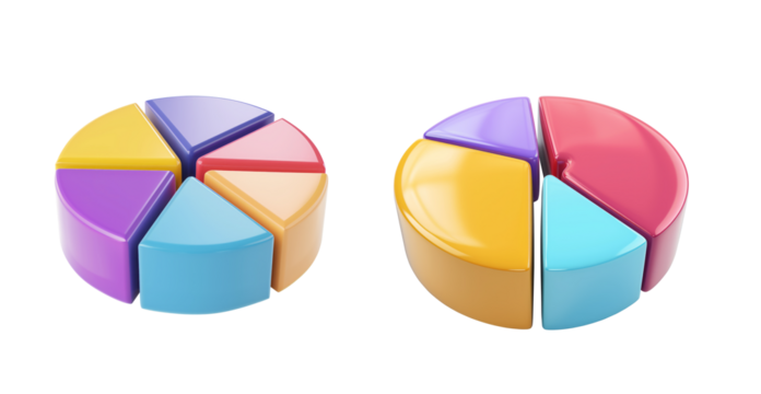 3d asset allocation on transparent background