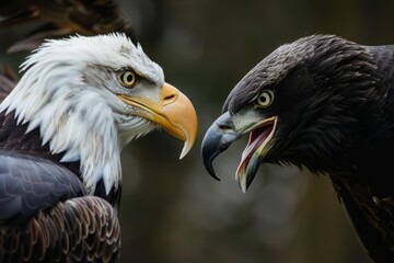Fototapeta premium Bald Eagle with its sight on its prey