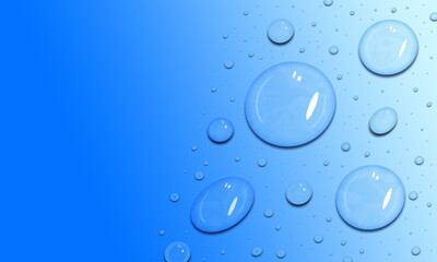 Realistic blue Water Droplet Vector Illustration