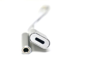 Lightning to 3.5mm Adapter hole isolated on white