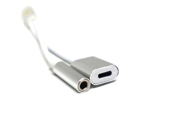Lightning to 3.5mm Adapter hole isolated on white