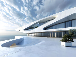 Fototapeta premium 3D rendering of abstract modern architecture on textured surfaces, showcasing innovative design and aesthetics