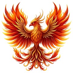 A fiery phoenix with spread wings a mythical creature symbolizing rebirth and renewal