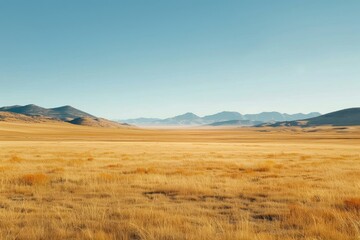 Obraz premium Wide Open Prairie with Distant Mountains