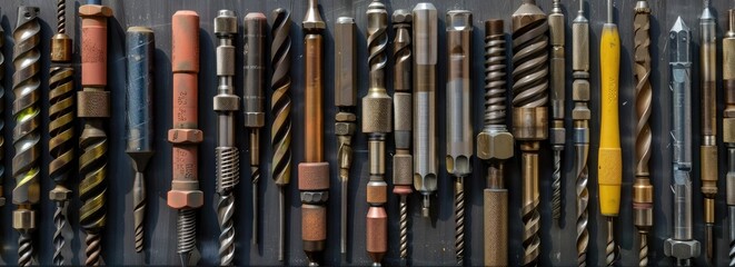 Obraz premium Collection of Various Metal Drill Bits