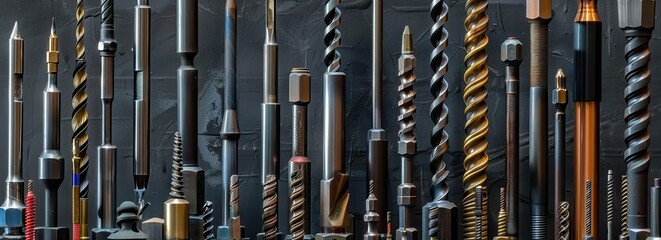 Obraz premium Collection of Various Metal Drill Bits