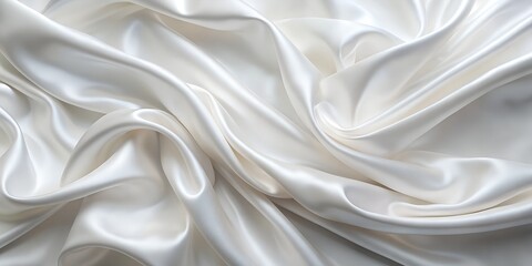 white silk satin fabric abstract background Generative AI