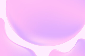 Abstract light violet, pink holographic liquid wavy shapes, flowing colorful gradient textured background with copy space. Fluid organic forms, smooth fluids like gel, collagen, serum.