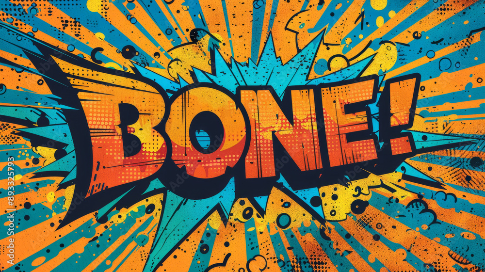 Fototapete Typography design a blank colorful pop art background.generative ai