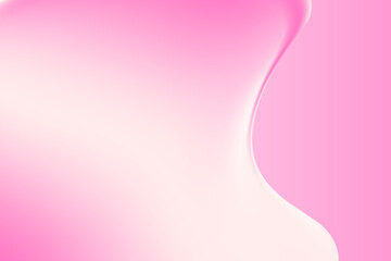 Abstract light pink holographic liquid organic shape, flowing colorful glowing texture background with copy space. Fluid gradient form, smooth fluids like gel, collagen, serum. Beauty backdrop banner