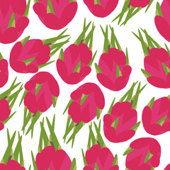 Seamless pattern ripe dragon fruit, pitahaya, pitahaya, long yang on white background - vector color flat illustration for packaging, textile, wallpaper