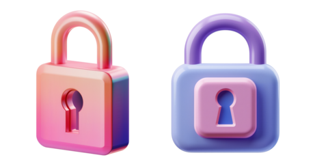 3d privacy icon on transparent background