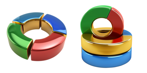 3d risk management icon on transparent background