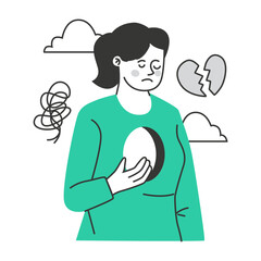 Mental Health character illustration with line style, perfect for user interface project