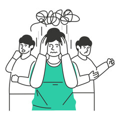 Mental Health character illustration with line style, perfect for user interface project